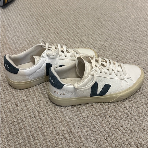 Veja White and Blue Campo Sneakers - Picture 2 of 5